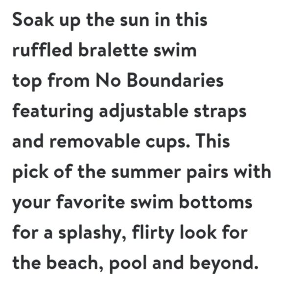 Junior's Swim Ruffled Bralette Top - Picture 3 of 4